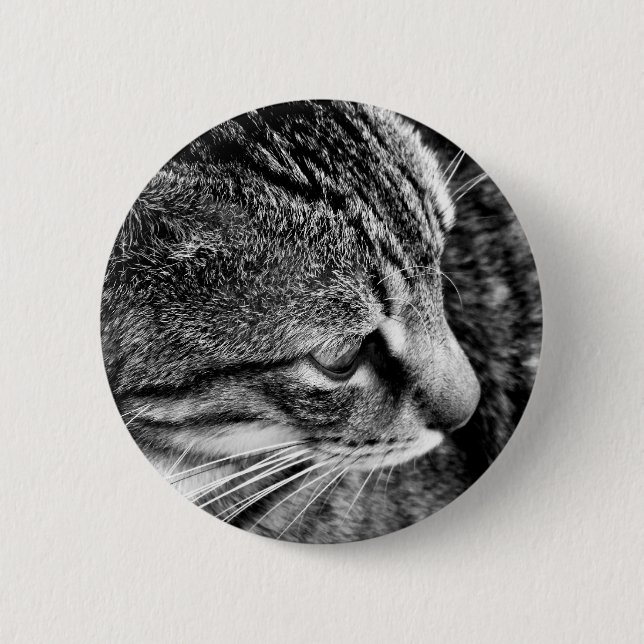 Black and White Cat Button (Front)