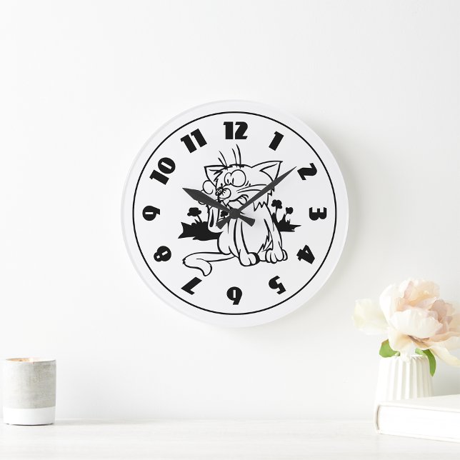 Black And White Cat Clock (Creator Uploaded)