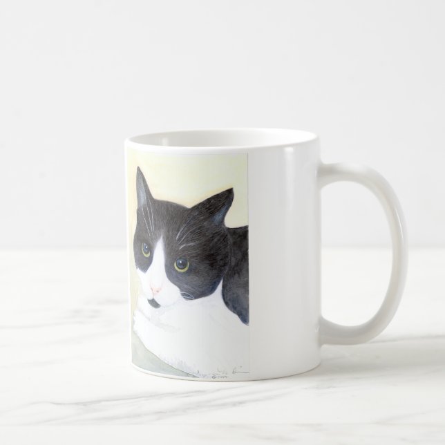 Black and White Cat Coffee Mug (Right)