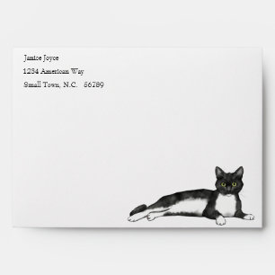 Black and White Cat Customised Envelope