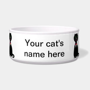 Black and white cat cute pet bowl