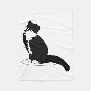 Black and white cat fleece blanket