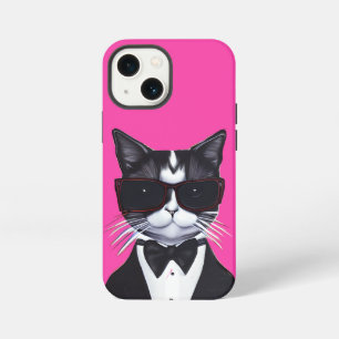 Black and White Cat in a Tuxedo and Bow Tie iPhone 13 Mini Case