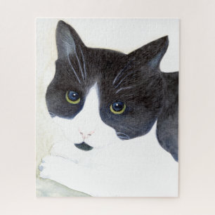 Black and White Cat Jigsaw Puzzle