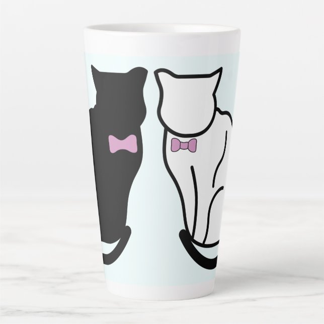 Black and White Cat Latte Mug (Front)