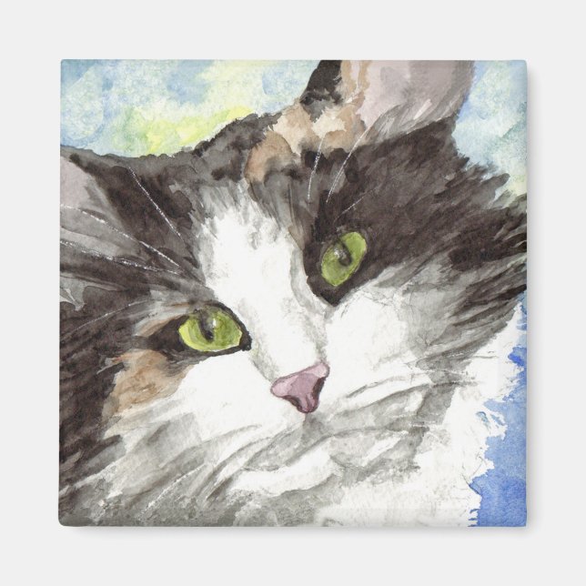 Black and White Cat Magnet (Front)