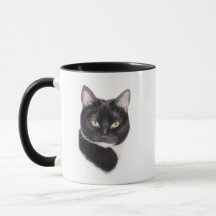 Black and white cat mug