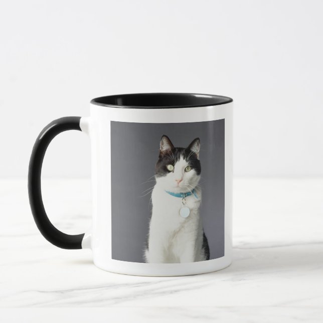 Black and white cat mug (Left)