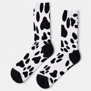 Black and White Cat Paws Print Socks