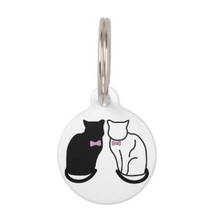 Black and White Cat Pet Tag