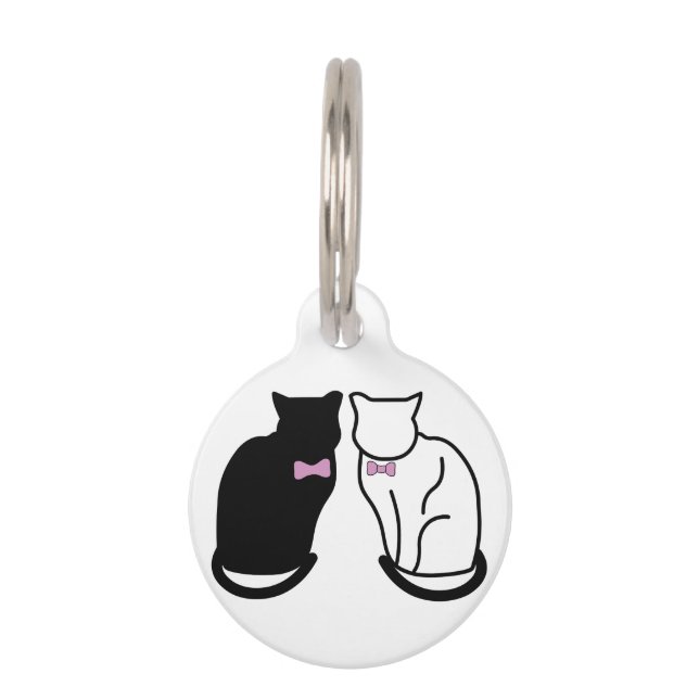 Black and White Cat Pet Tag (Front)