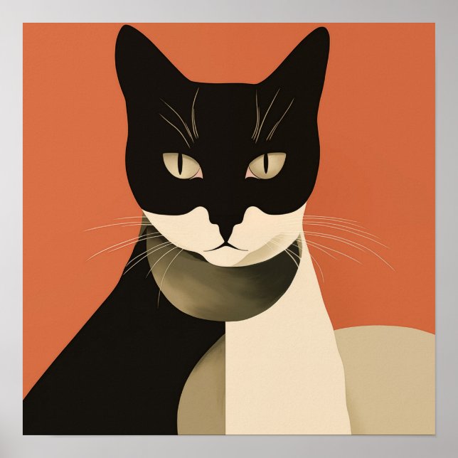 Black and White Cat Poster (Front)