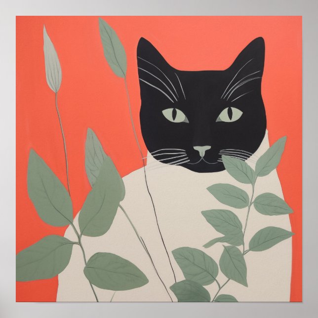 Black and White Cat Poster (Front)