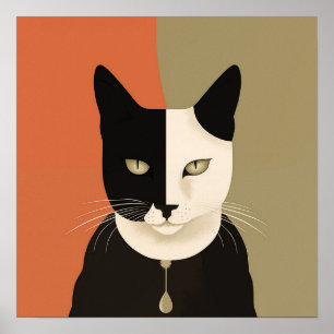 Black and White Cat Poster