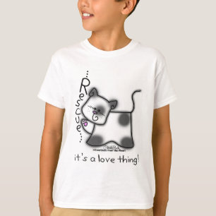 Black and white cat RESCUE...it's a love thing! T-Shirt