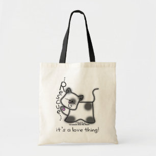 Black and white cat RESCUE...it's a love thing! Tote Bag