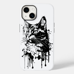 Black and White Cat Splash  Case-Mate iPhone 14 Case