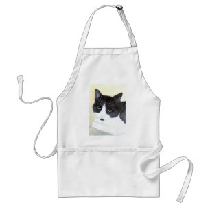 Black and White Cat Standard Apron