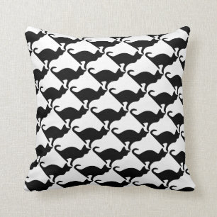 Black and white cat throw pillow Home decoration