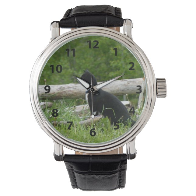 Black and White Cat Watch (Front)