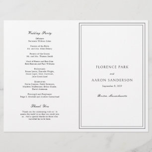 Black and White Catholic Budget Wedding Program Flyer