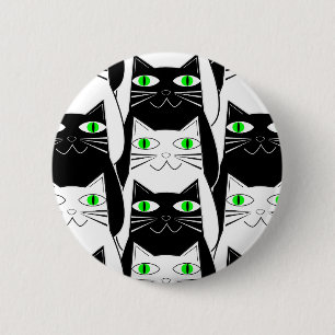 Black and White Cats 6 Cm Round Badge