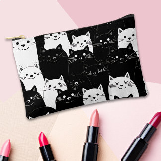 Black and White Cats Accessory Pouch