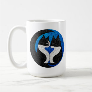 Black and white cats coffee mug