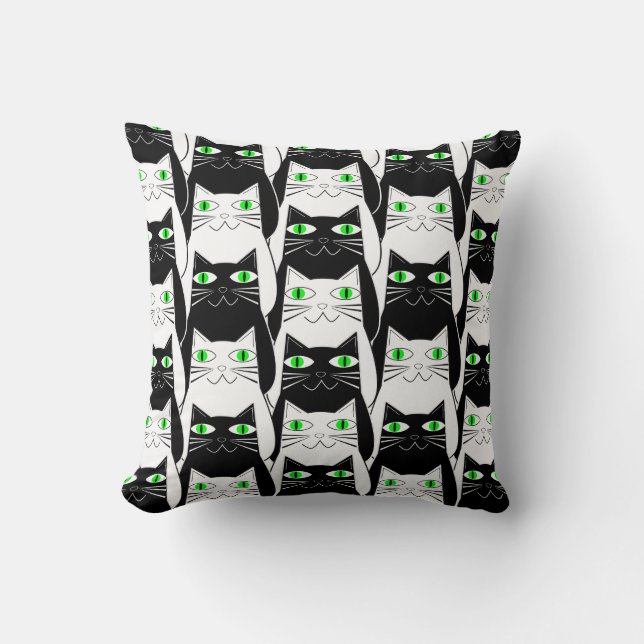 Black and White Cats Cushion (Front)
