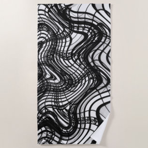 Black And White Ceiling Wavy, 2016 SVP Images Beach Towel