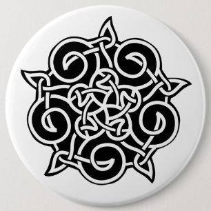 Black And White Celtic Knot 6 Cm Round Badge