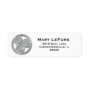 Black and White Celtic Knot Triskelion Labels