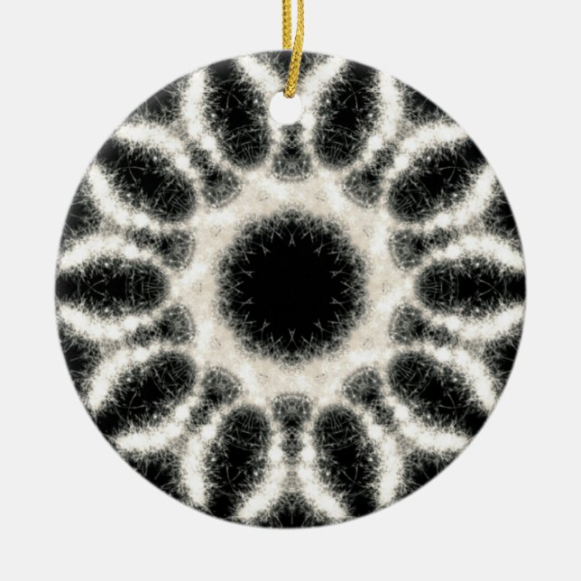 Black and White Ceramic Ornament (Front)