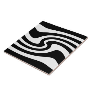 Black and white ceramic tile