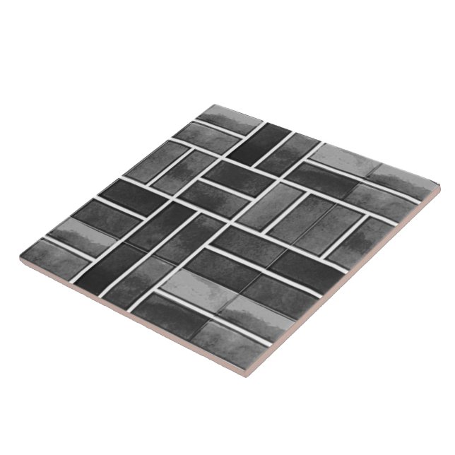 Black and white ceramic tiles look pattern (Side)