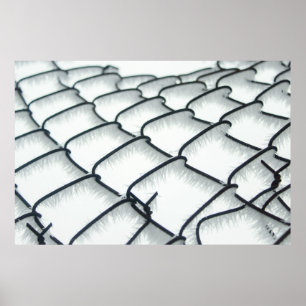 Black and white chain link fence poster