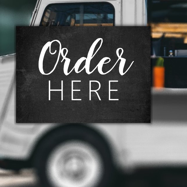 Black and White Chalkboard | Food Truck Order Here (Creator Uploaded)