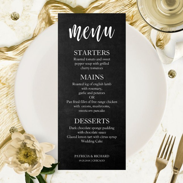 Black and White Chalkboard Menu Invitation (Creator Uploaded)