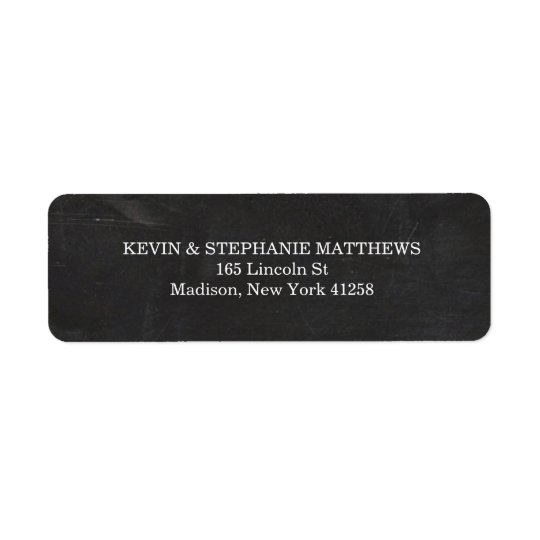 Black and White Chalkboard Return Address Label