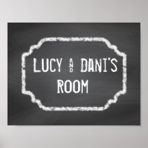 Black and White Chalkboard Roommates Wall Art