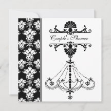 Black and White Chandelier  Couple's Shower Invite