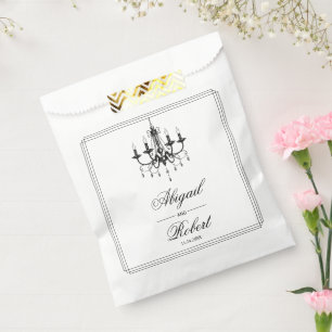 Black and white chandelier Old Money wedding Favour Bag