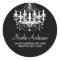 Black and White Chandelier Round Address Label