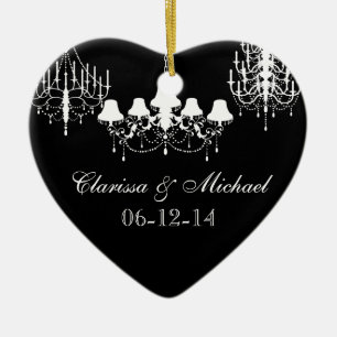 Black and White Chandeliers Customised Keepsake Ceramic Ornament