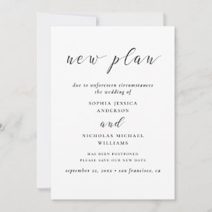 Black and white Change the Date. Modern New plan Save The Date