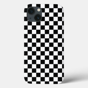 Black and White Check pattern iPhone 13 Case