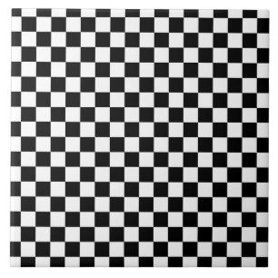 Black and White Check pattern Ceramic Tile