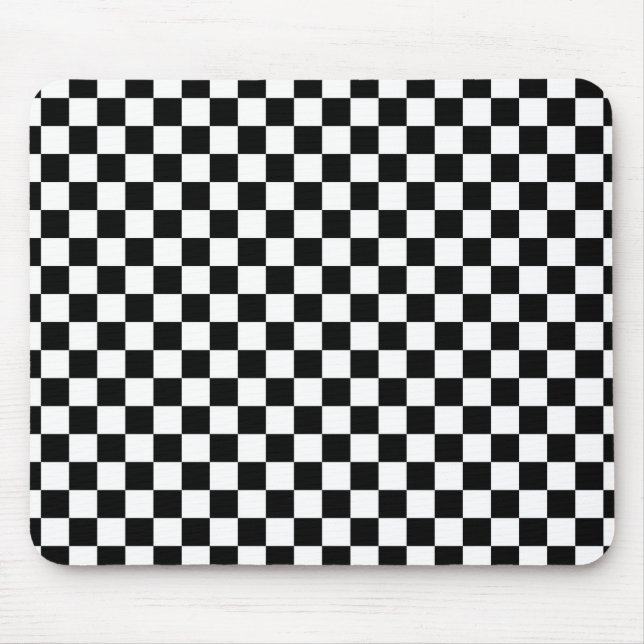 Black and White Check pattern Mouse Pad (Front)