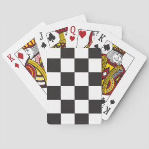 Black and White Check Pattern Playing Cards