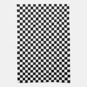 Black and White Check pattern Tea Towel
